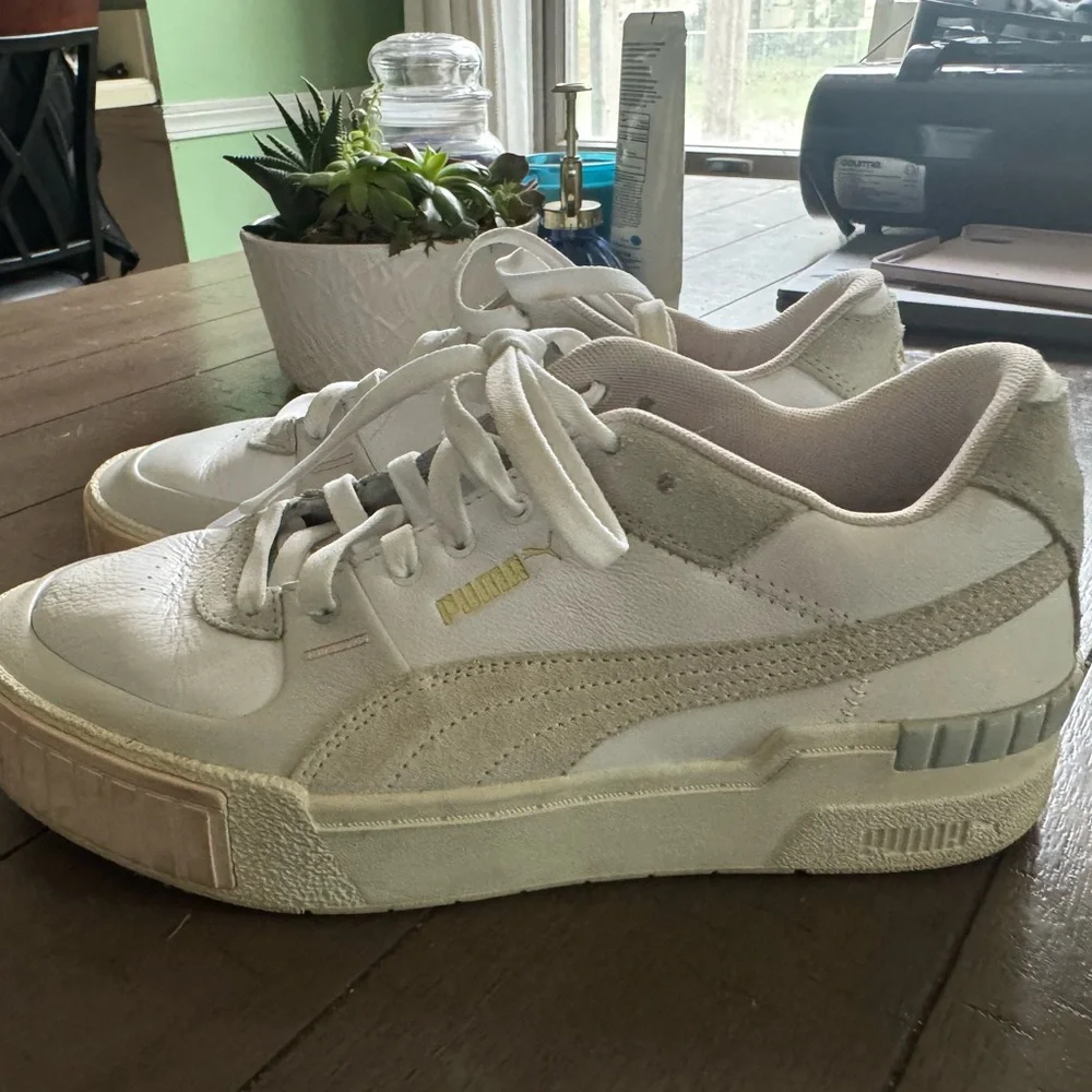Puma White and Gold Casual Sneakers - Picture 2 of 2